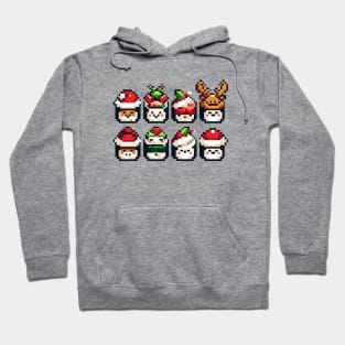 Festive 8-Bit Christmas Sushi Rolls Hoodie